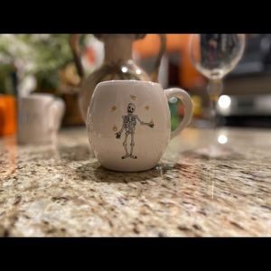 BRAND NEW: Rae Dunn Skeleton & Candy Corn mug